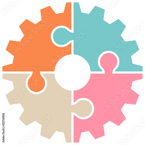 Gear Puzzle Graphic Retro