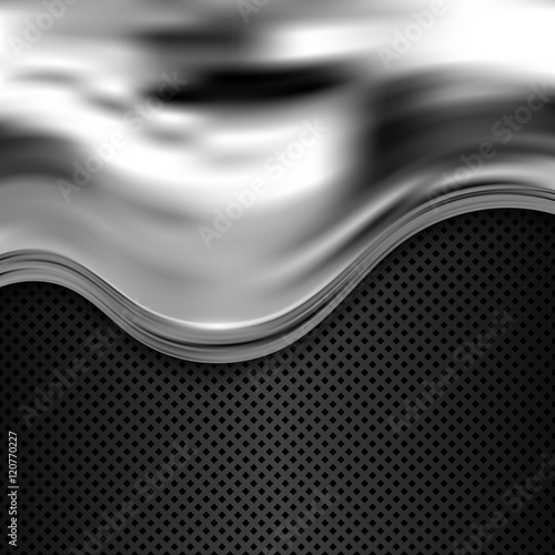 Silver and black metallic background. Abstract vector illustration