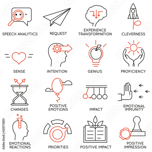 Vector set of 16 icons related to business management, strategy, career progress and business process. Mono line pictograms and infographics design elements - part 23