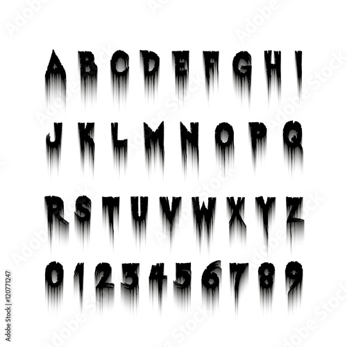 Halloween font, Letters and Numbers