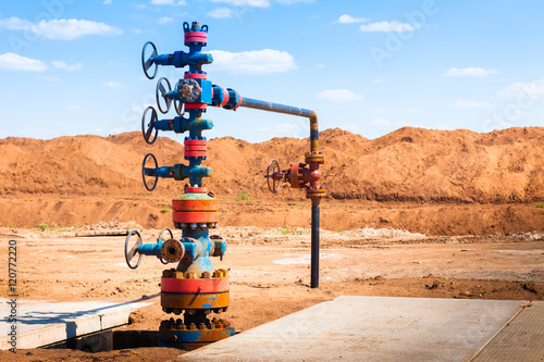 Oil Wellhead in the oil field