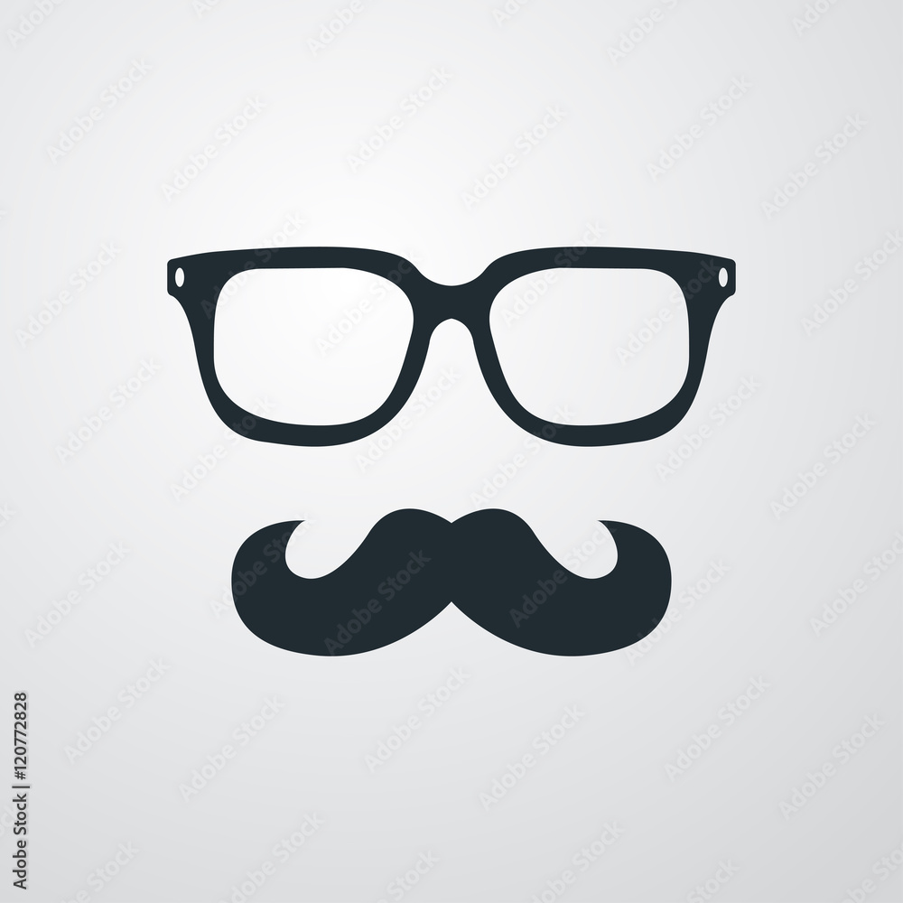 Icono plano hipster sobre fondo degradado Icono plano hipster sobre fondo degradado