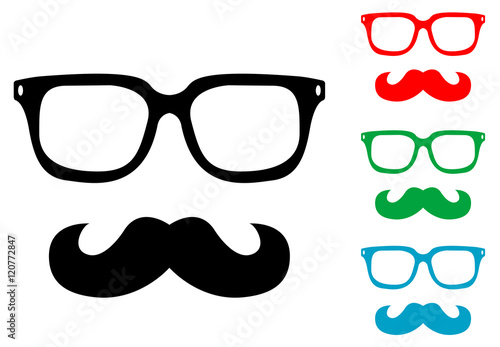 Icono plano hipster varios colores