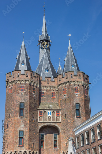 Old city gate Sassenpoort in the historical city of Zwolle photo