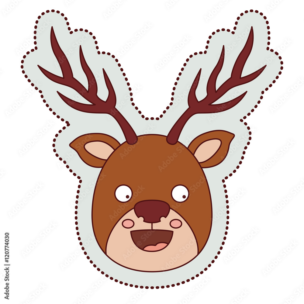 Reindeer cartoon icon. Merry Christmas season decoration figure theme. Isolated design. Vector illustration Reindeer cartoon icon. Merry Christmas season decoration figure theme. Isolated design. Vector illustration