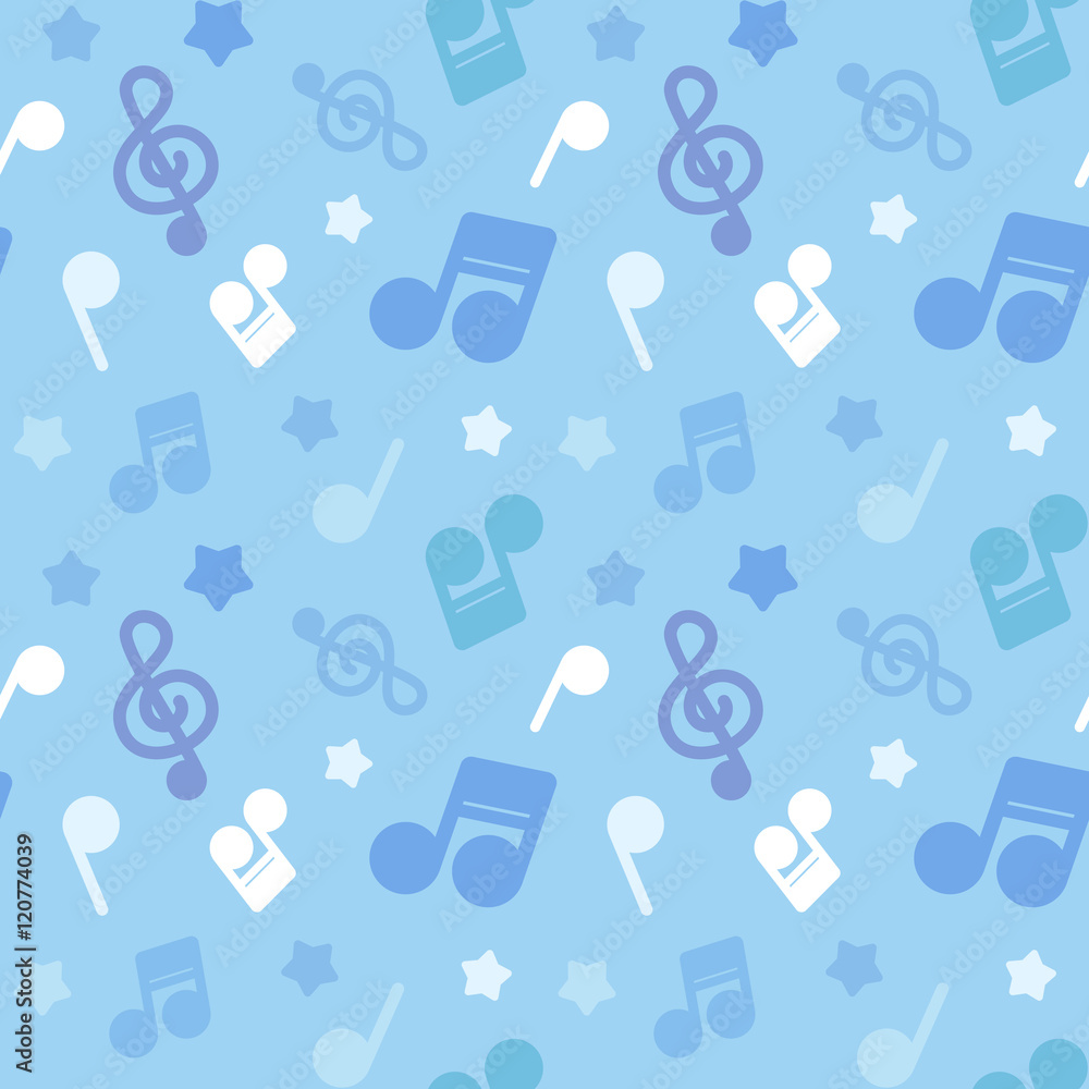 ポップな音符イラスト柄 繰り返しシームレスパターン ブルー系 Stock ベクター Adobe Stock ポップな音符イラスト柄 繰り返しシームレスパターン ブルー系 Stock ベクター Adobe Stock