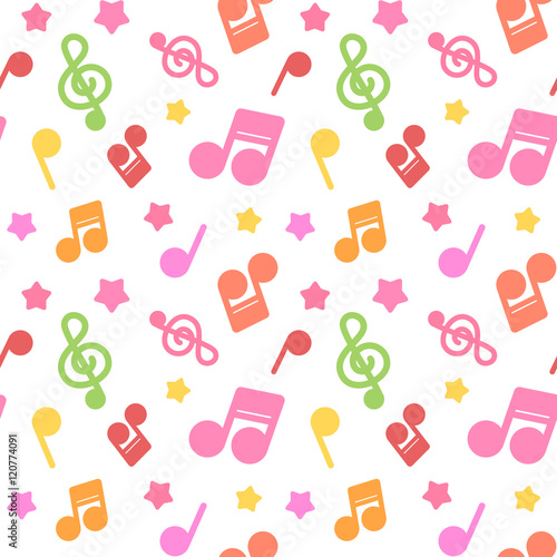 ポップな音符イラスト柄 繰り返しシームレスパターン 白背景暖色系 Stock Vector Adobe Stock ポップな音符イラスト柄 繰り返しシームレスパターン 白背景暖色系 Stock Vector Adobe Stock