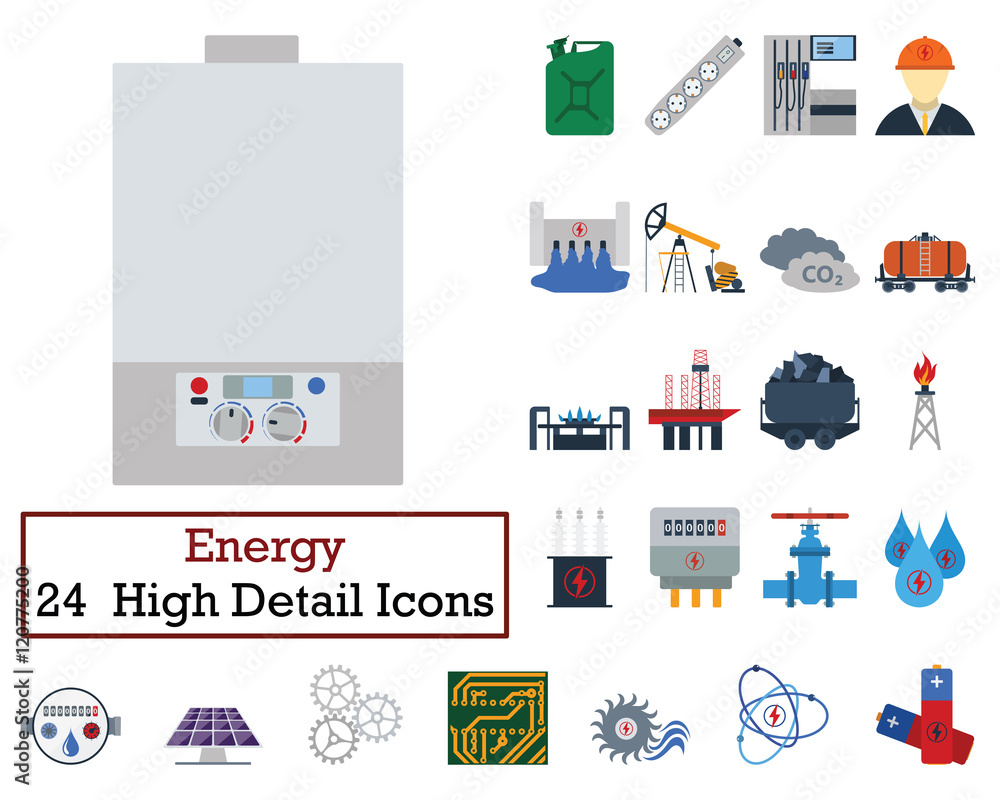 Set of 24 Energy Icons Set of 24 Energy Icons