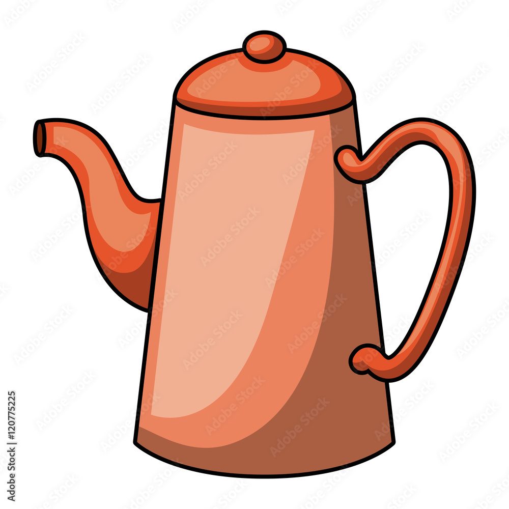Coffee kettle cartoon icon. Drink menu and breakfast theme. Isolated design. Vector illustration Coffee kettle cartoon icon. Drink menu and breakfast theme. Isolated design. Vector illustration