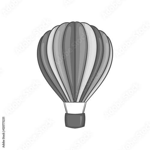 Air balloon icon in black monochrome style on a white background vector illustration