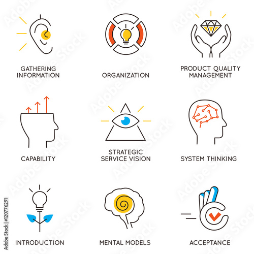Vector set of icons related to career progress and business management. Infographics design elements - part 6