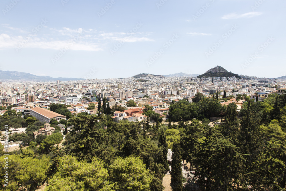 View of Athens and Mount Lycabettus, Greece