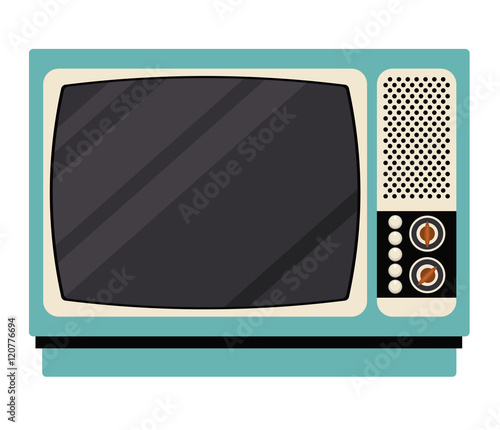 Television icon. retro technology gadget and antique theme. Isolated design. Vector illustration