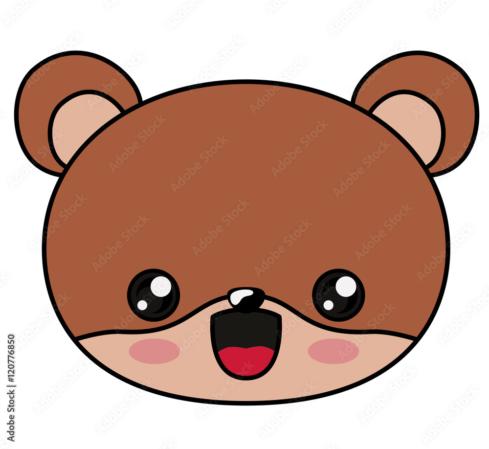 Beaver with kawaii face icon. Cute animal cartoon and character theme. Isolated design. Vector illustration Beaver with kawaii face icon. Cute animal cartoon and character theme. Isolated design. Vector illustration