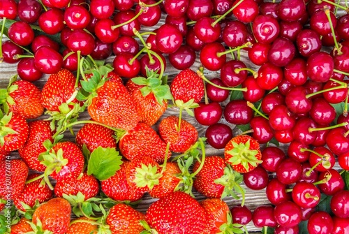 strawberry and cherries. 