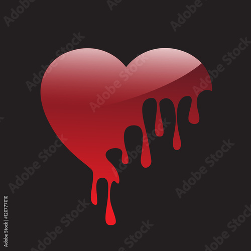Heart Icon - Isolated On Black Background. Vector Illustration, Graphic Design. For Web, Websites, Print Material