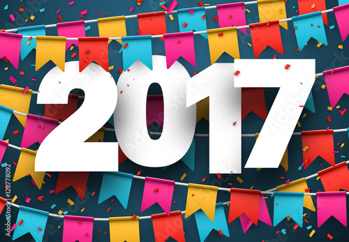 2017 new year blue background.
