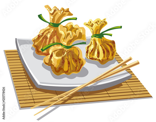 illustration of chineese dumplings