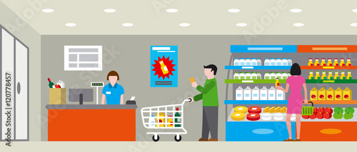  supermarket with shopping