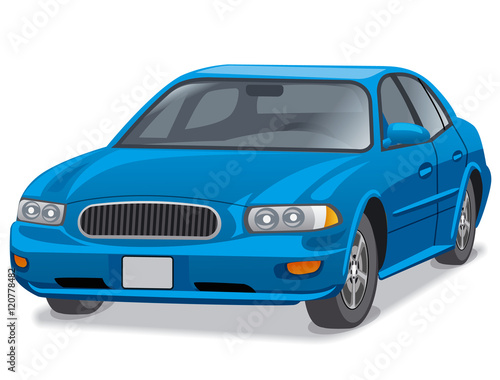 blue car sedan