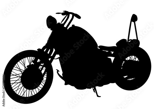 Old motor bike on white background