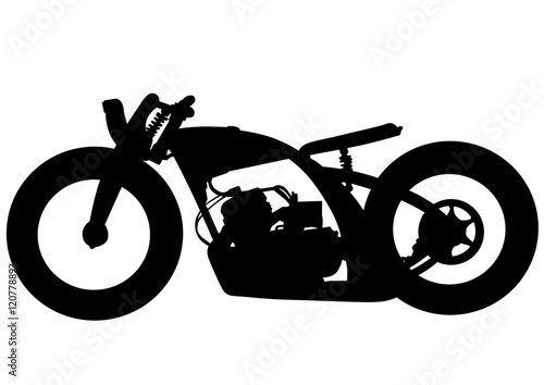 Old motor bike on white background