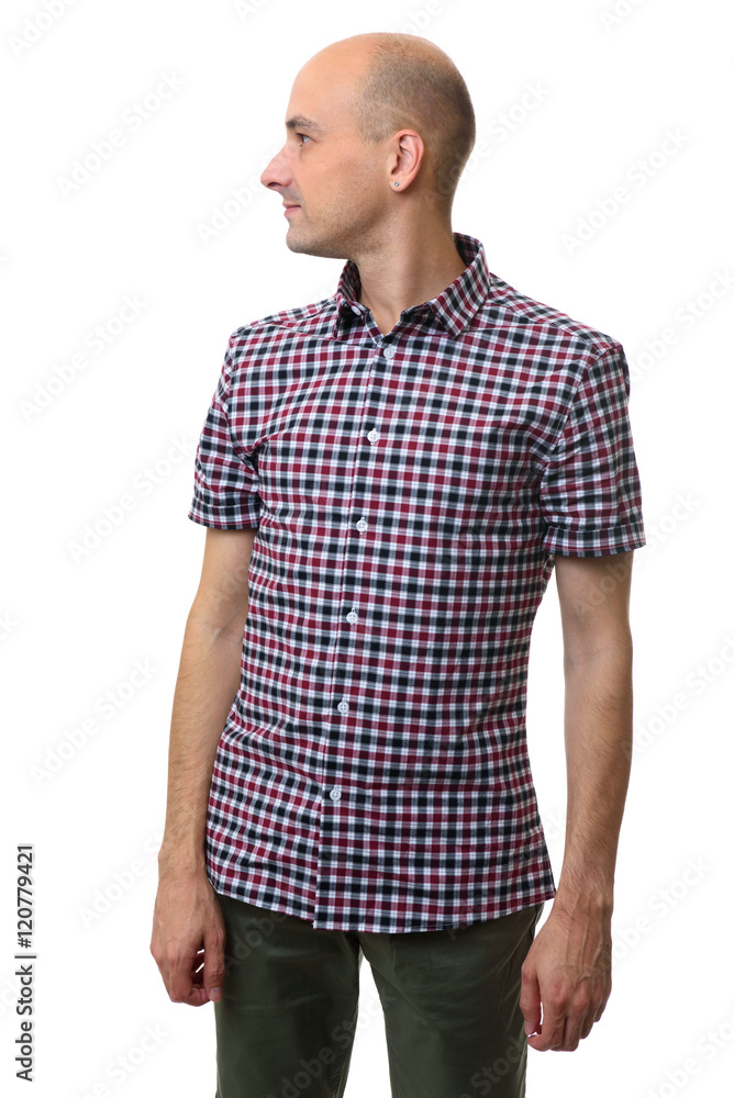 man profile. Fashionable guy looking away man profile. Fashionable guy looking away