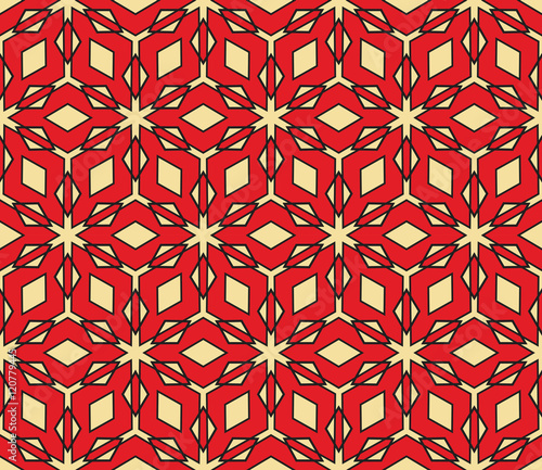 Seamless vector illustration with the image of a polygonal pattern with illusion cube.