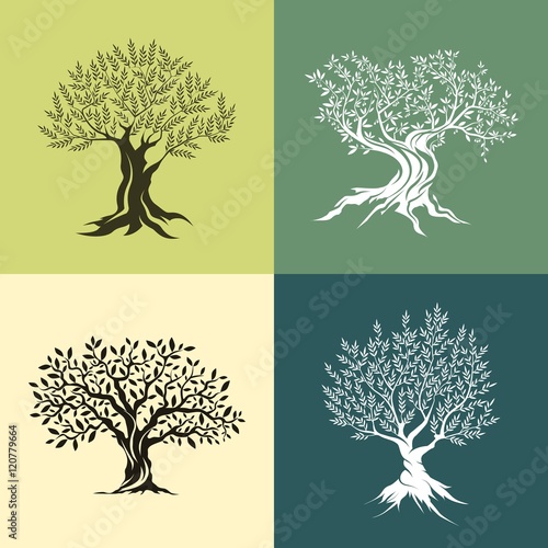 Olive trees silhouette isolated icon set.
Web graphics modern vector sign. Premium quality illustration logo design concept pictogram.