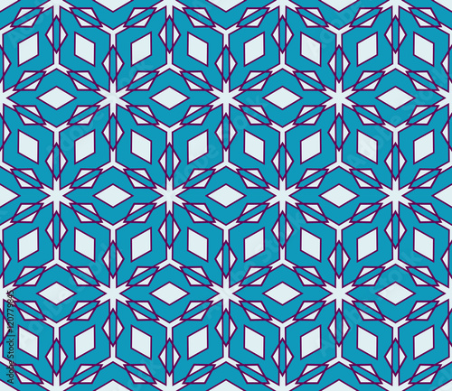 vector image of a polygonal pattern with illusion cube. blue