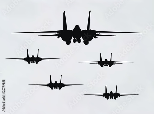fighter plane on blue background