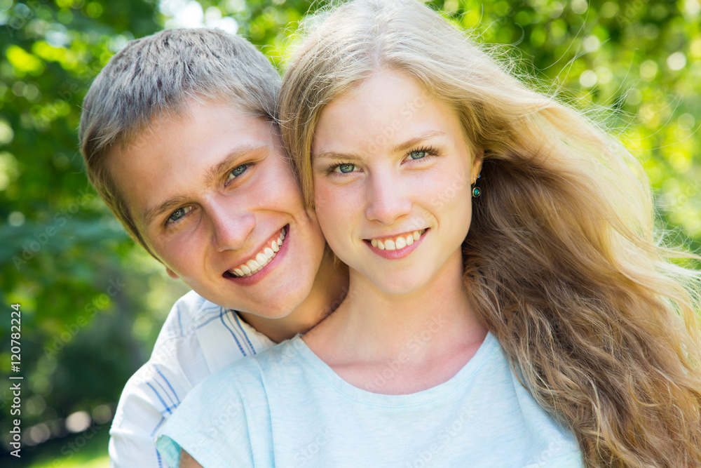 Cute couple in the park