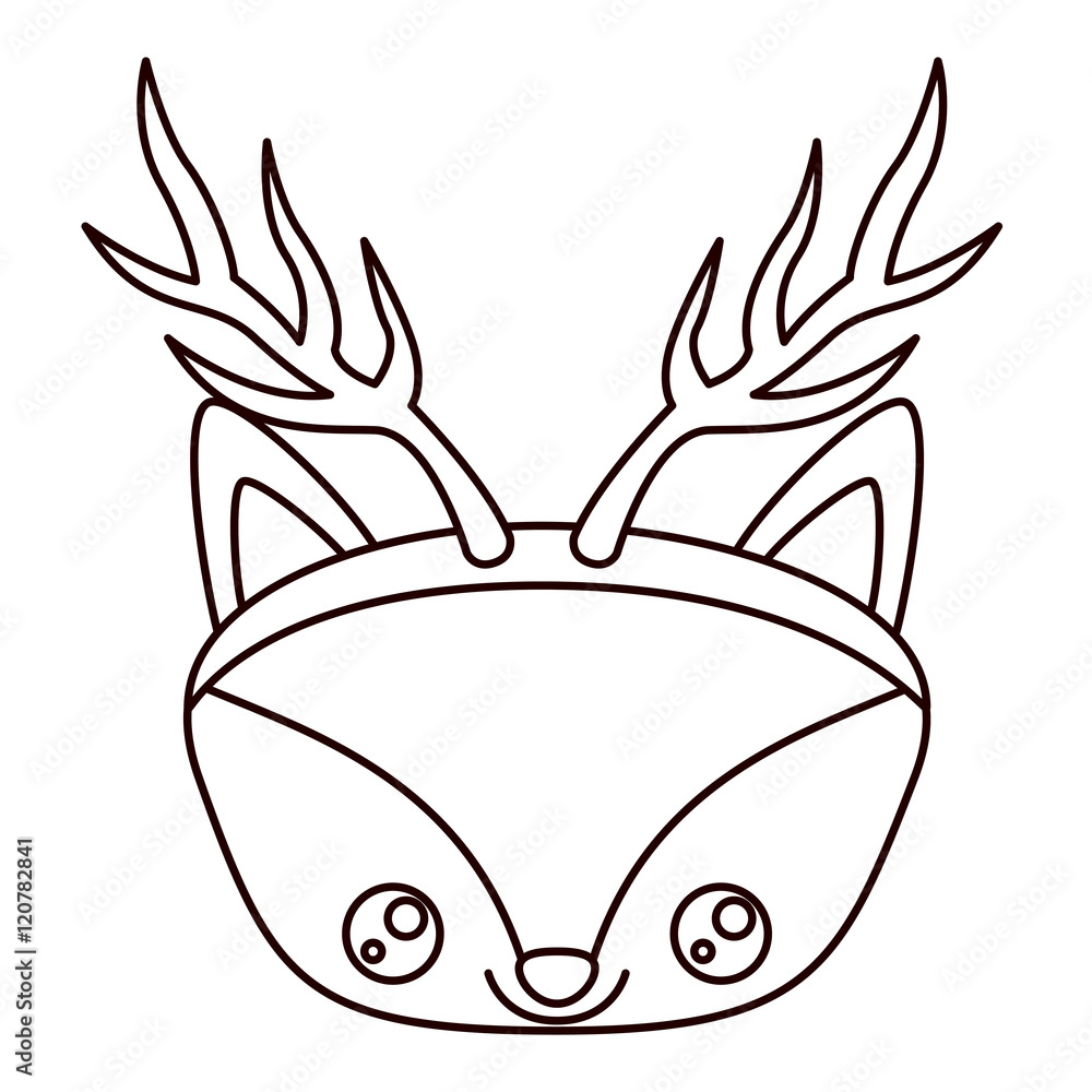 Reindeer cartoon icon. Merry Christmas season decoration figure theme. Isolated design. Vector illustration Reindeer cartoon icon. Merry Christmas season decoration figure theme. Isolated design. Vector illustration