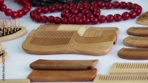 wooden comb and necklace