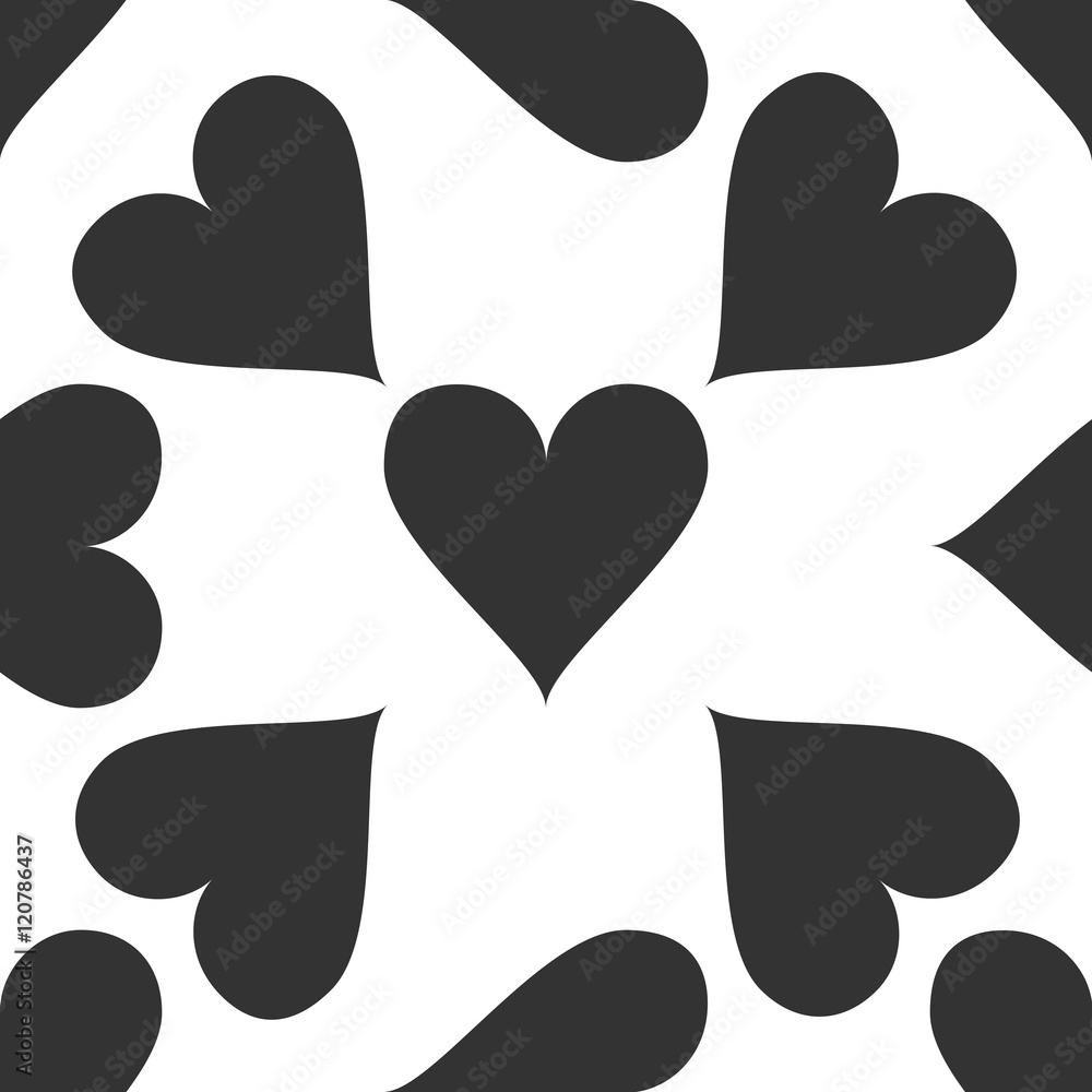 Obraz premium Heart icon pattern on white background. Vector Illustration