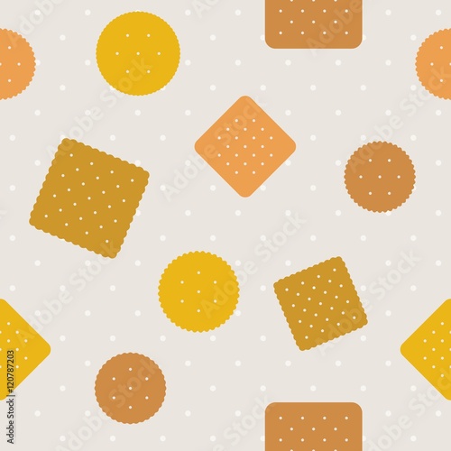 Biscuit,craker and polka  background vector,design for wrapping paper pattern