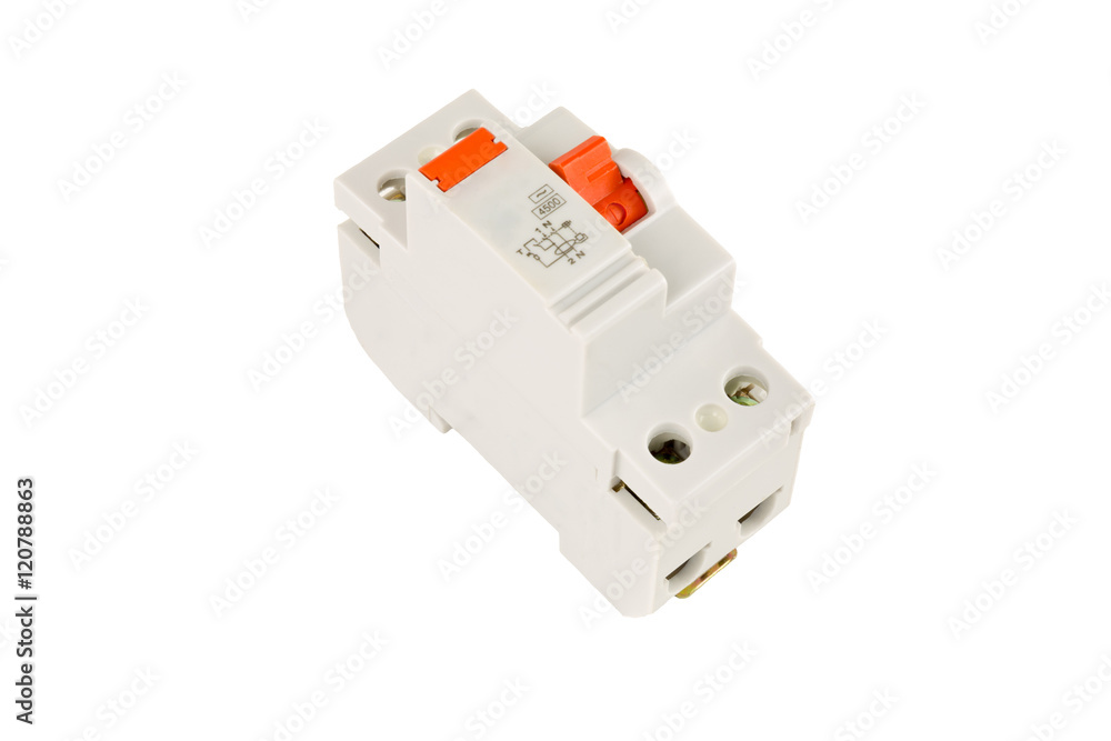 RESIDUAL CURRENT DEVICE - RCD isolated on a white background. Electrical tools series. RESIDUAL CURRENT DEVICE - RCD isolated on a white background. Electrical tools series.