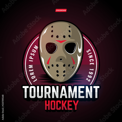 The logos on the theme of sport. Posters, stickers, emblems, logos for hockey. Different frames, objects sports design. Vector hockey emblems.
