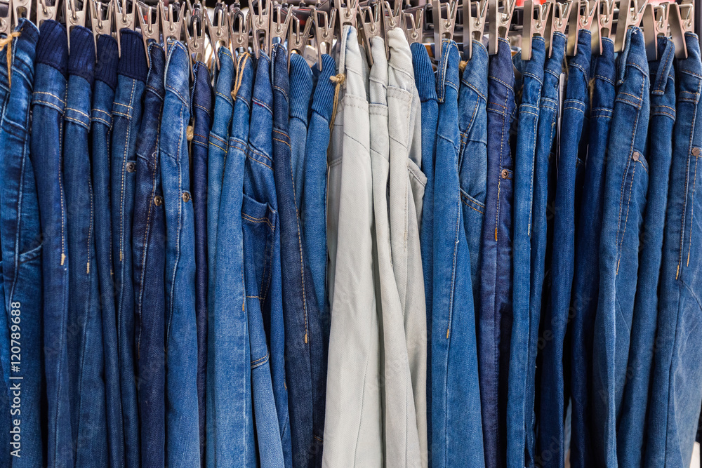 Clothes on clothes rail in clothing store Clothes on clothes rail in clothing store