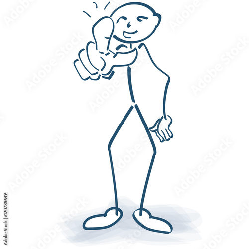 Strichmännchen Finger und Fingerzeig