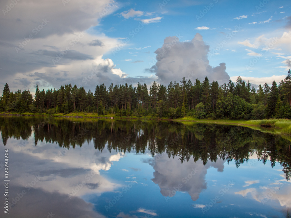 Fototapeta premium Seenreiche Waldlandschaft in Värmland in Schweden
