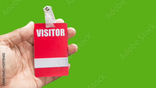 Obraz na płótnie holding visitor card