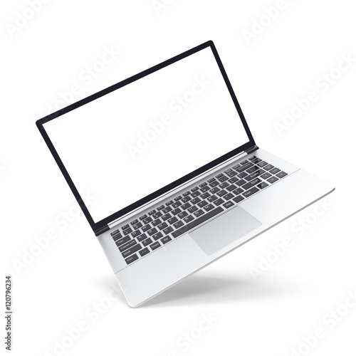 Laptop isolated on white background. 3d illustration