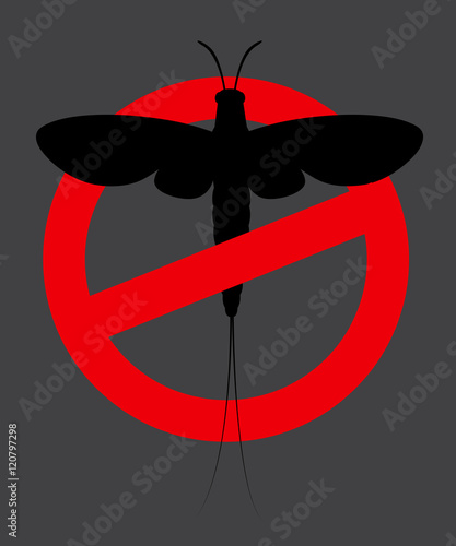 Mayfly Insect Prohibited Vector Sign