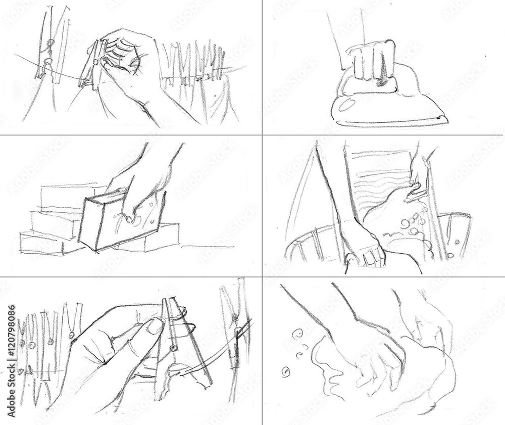 Hands gestures storyboards