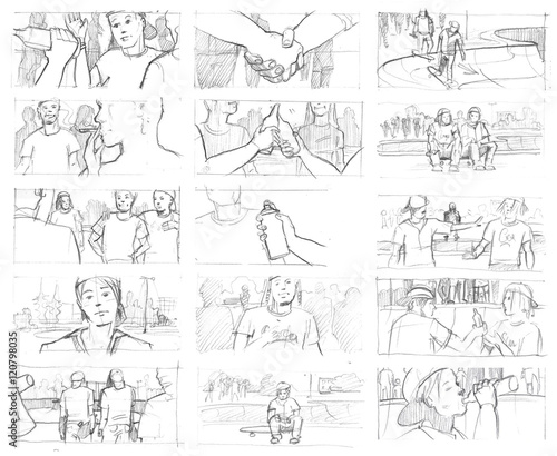 Pencil storyboards photo