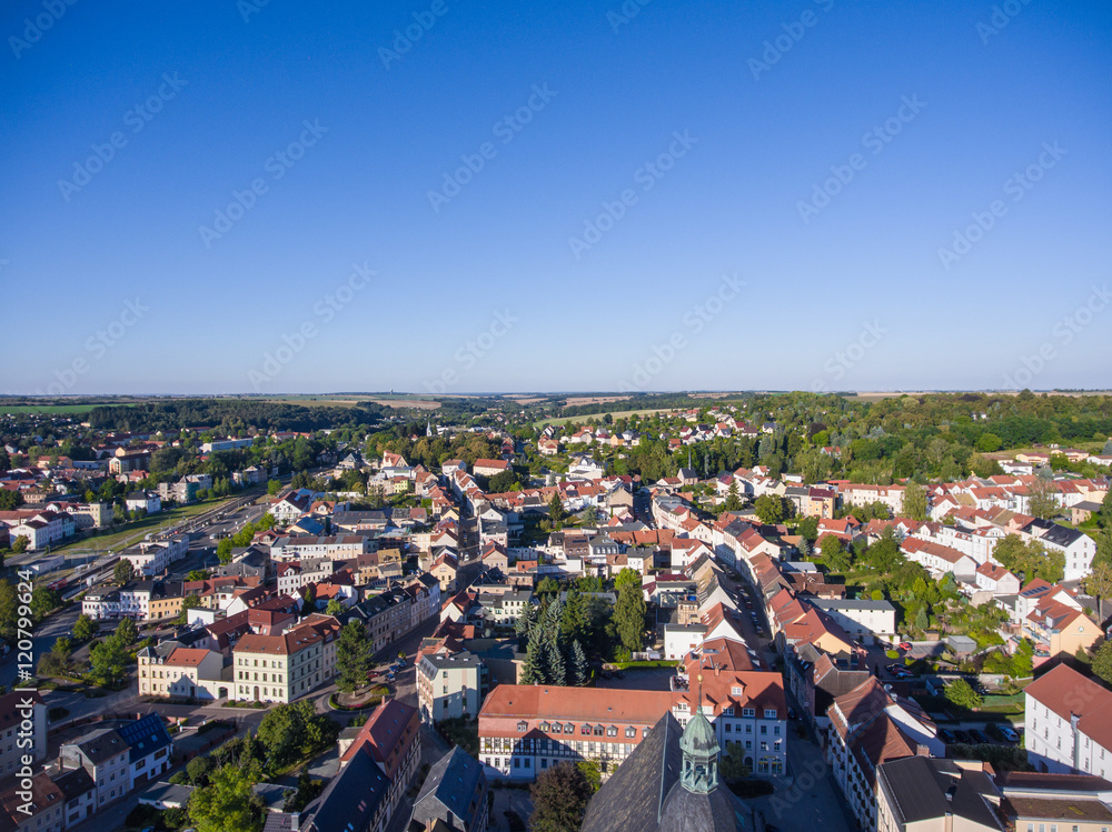 aerial view town schmoelln thuringia germany
