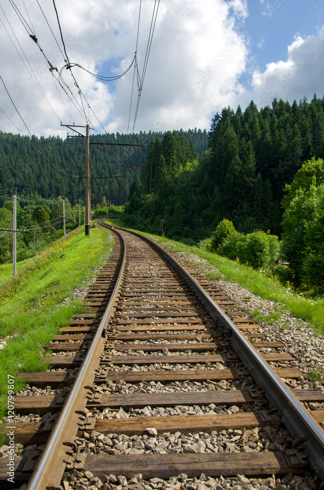 Railway in the Carpathians Railway in the Carpathians