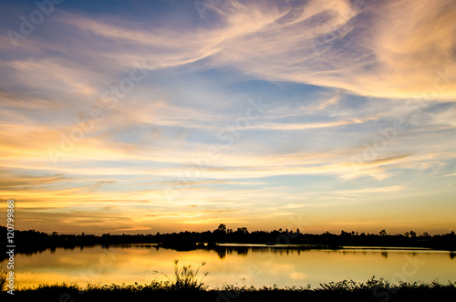 colorful sky at sunset background