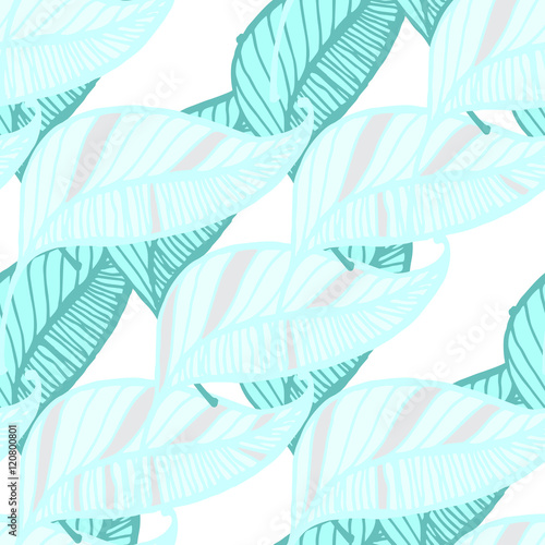 Hand Drawn Feather Seamless Background